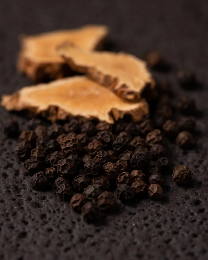 Raw turmeric root macro detail