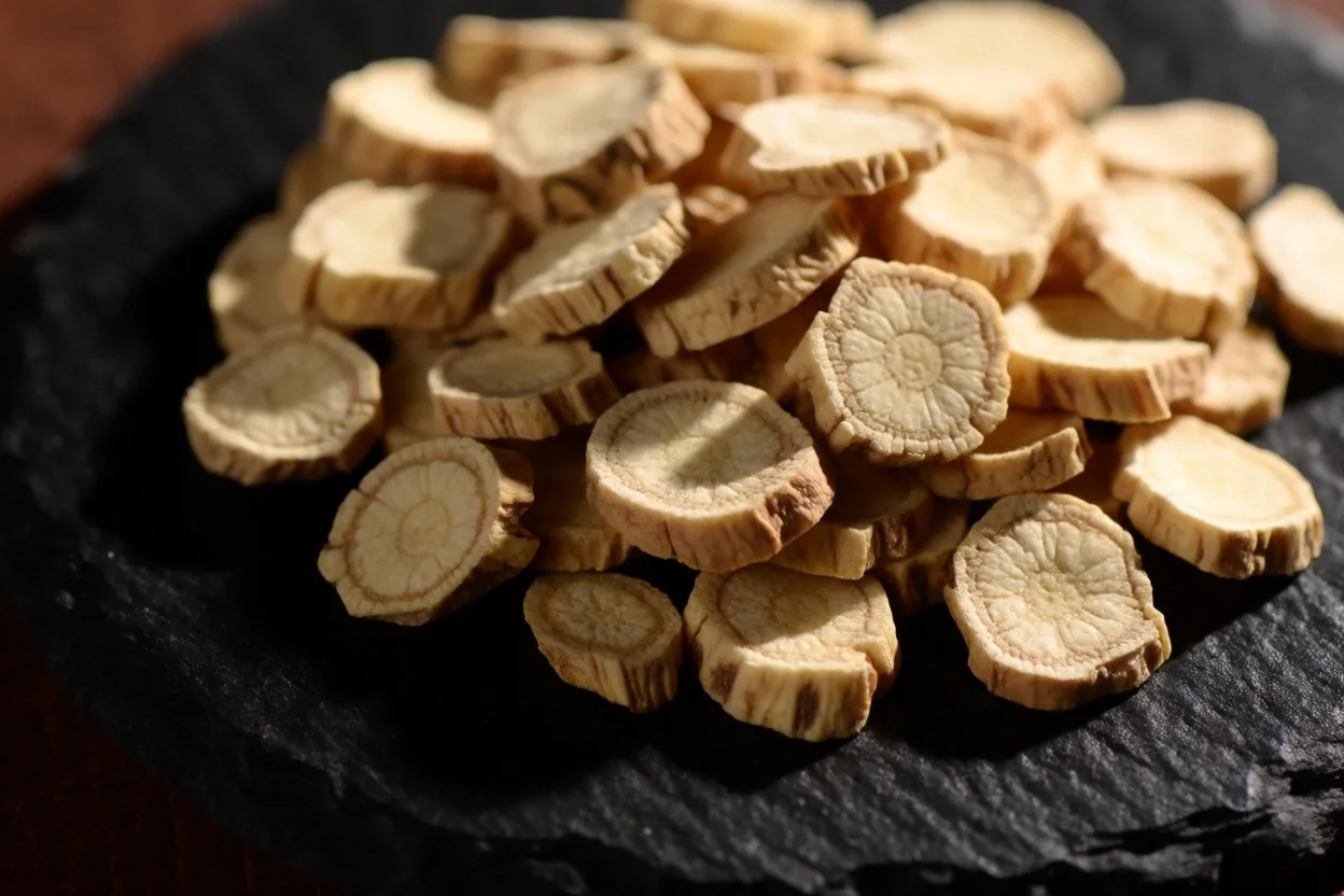 Maca root macro photography